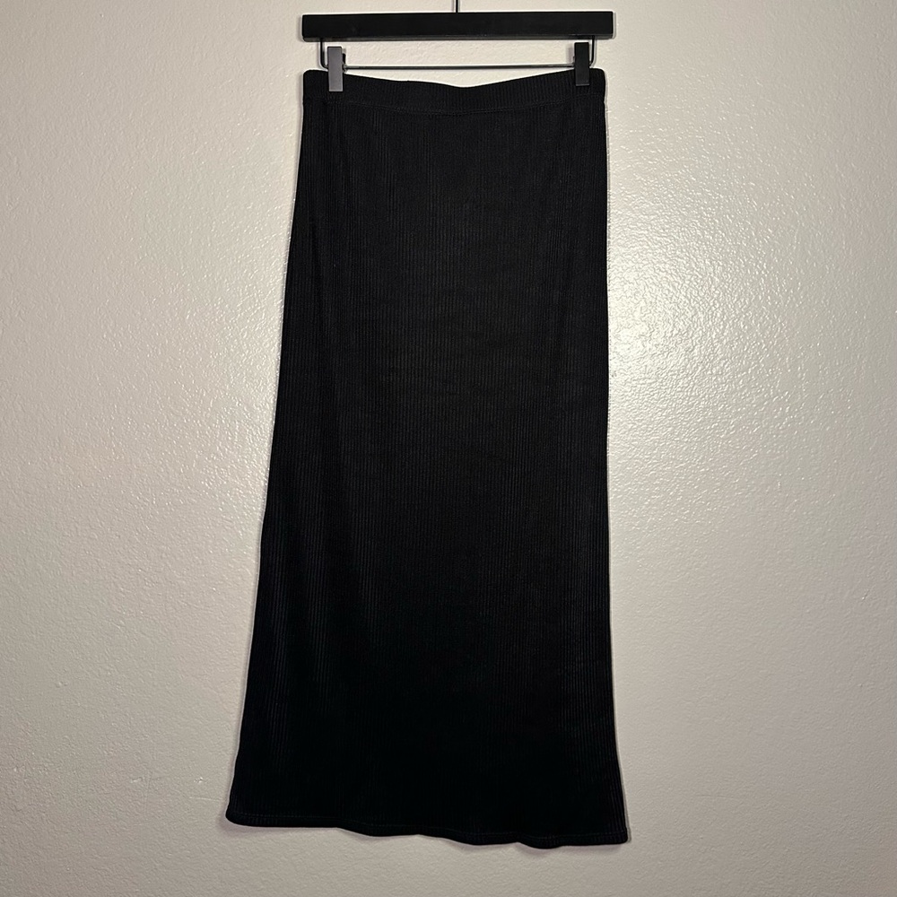 Free People No Excuse Ribbed Maxi Skirt in Black - Picture 7 of 7